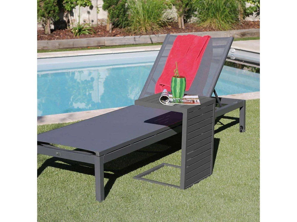 Table basse de jardin en aluminium 2 positions Lou