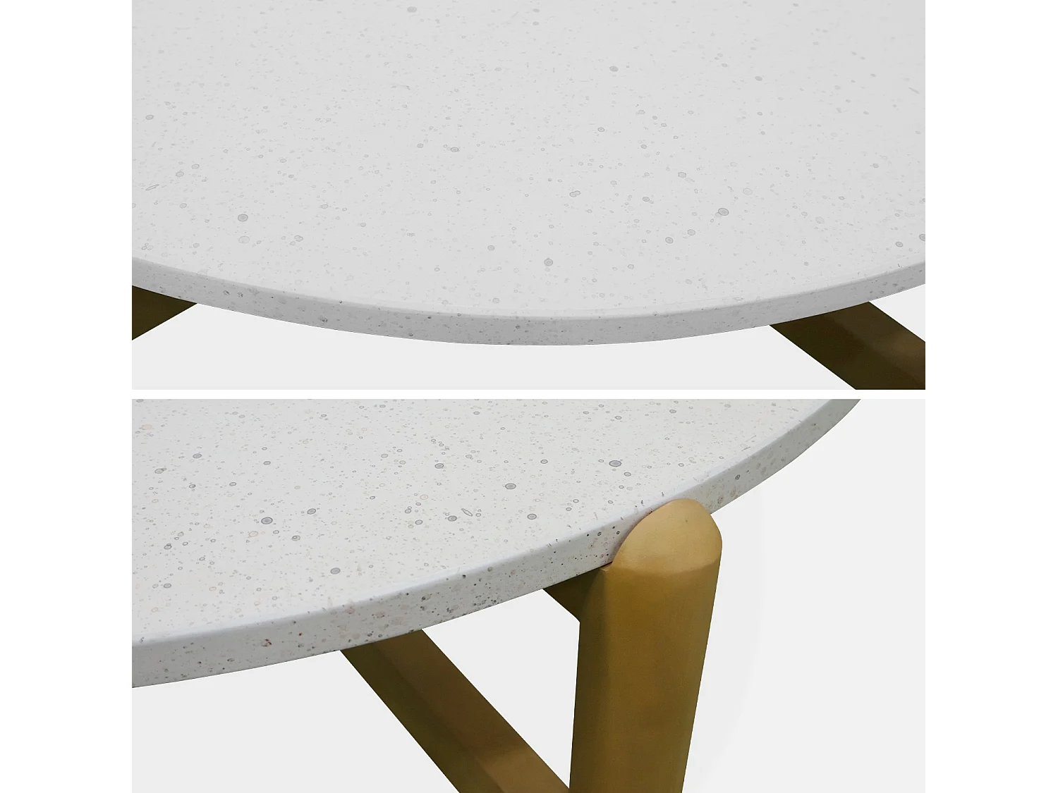 Table basse de jardin SOWA Ø70 x 40cm (13kg). bois d'acacia plateau ciment finition terrazzo