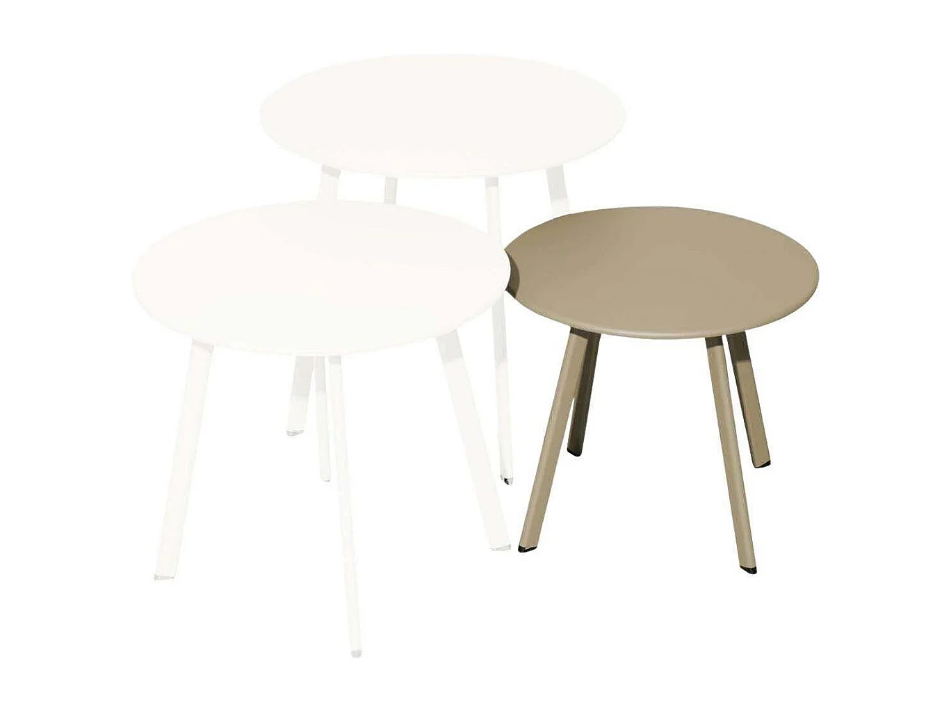 Table basse de jardin en acier Massai 40 cm Sable