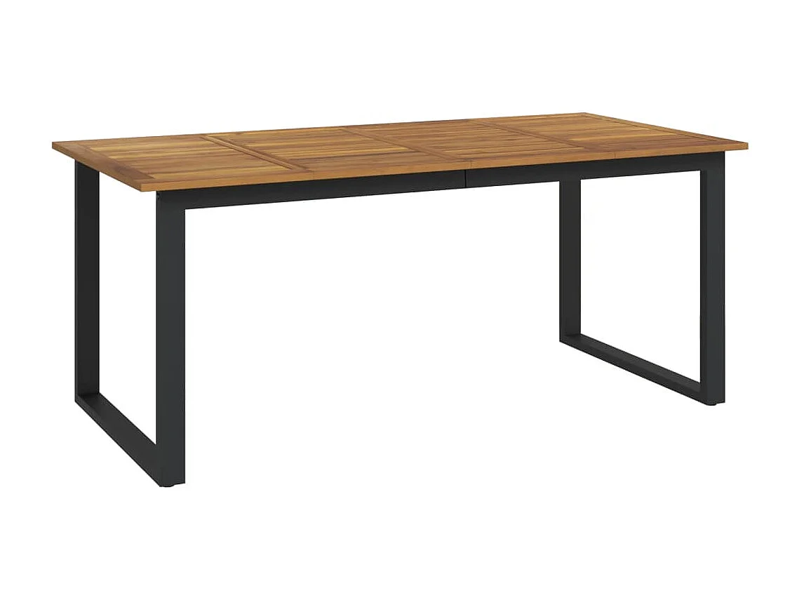 Table de jardin et pieds en forme de U 180x90x75 cm bois acacia