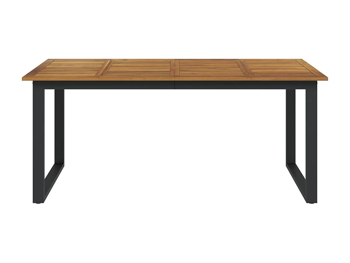 Table de jardin et pieds en forme de U 180x90x75 cm bois acacia