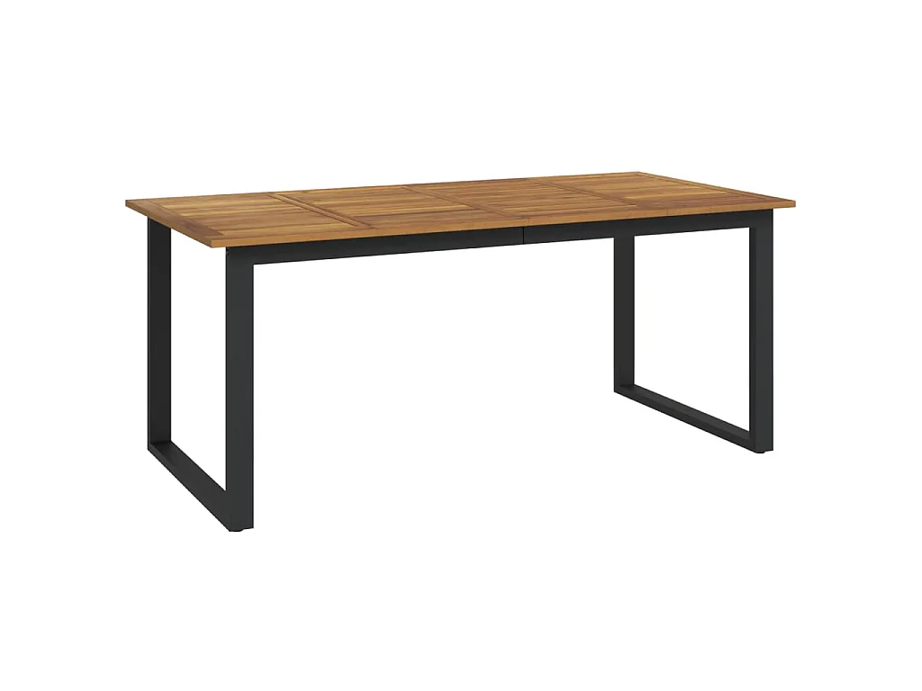 Table de jardin et pieds en forme de U 180x90x75 cm bois acacia