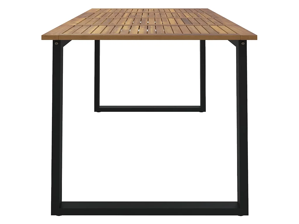Table de jardin et pieds en forme de U 180x90x75 cm bois acacia