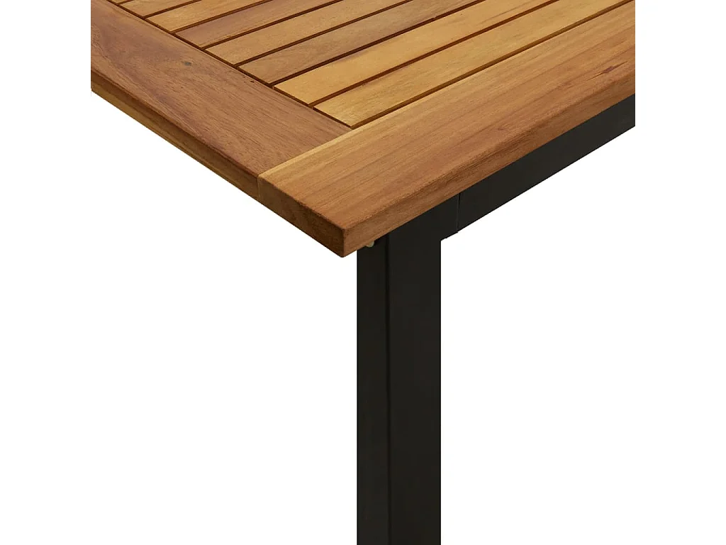 Table de jardin et pieds en forme de U 180x90x75 cm bois acacia