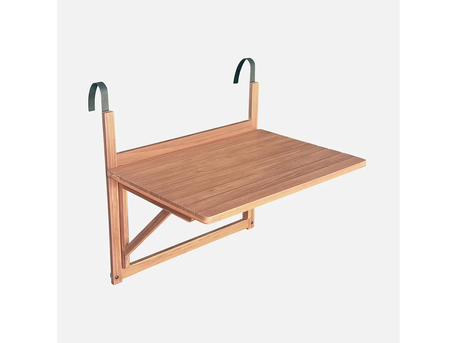 Tavolino in legno, rettangolare, pieghevole, 70x50cm, marrone naturale