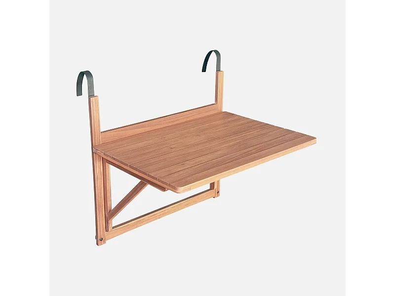 Tavolino in legno, rettangolare, pieghevole, 70x50cm, marrone naturale