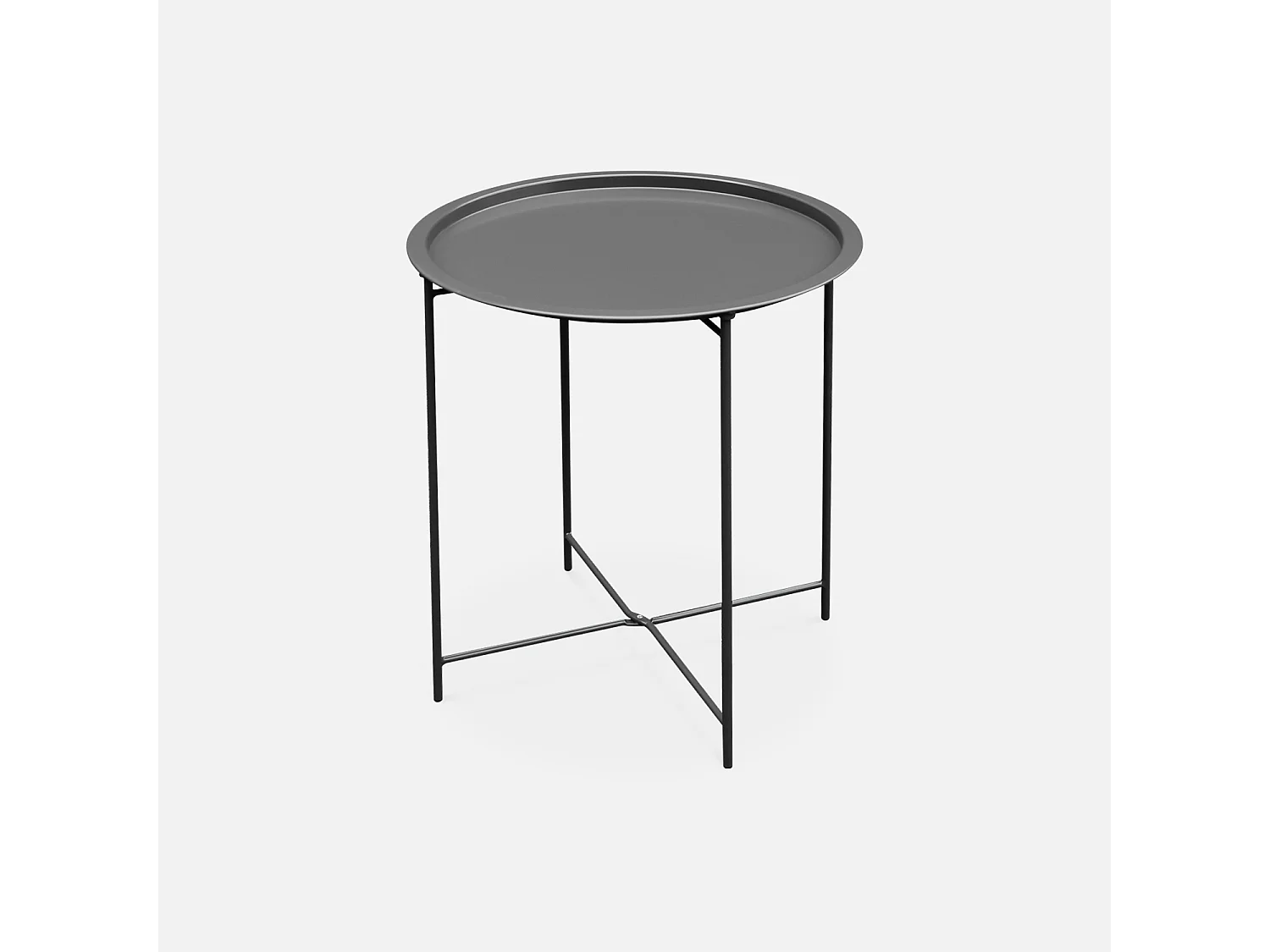 Table basse ronde – Alexia gris anthracite – Table d'appoint ronde Ø46cm. acier thermolaqué.