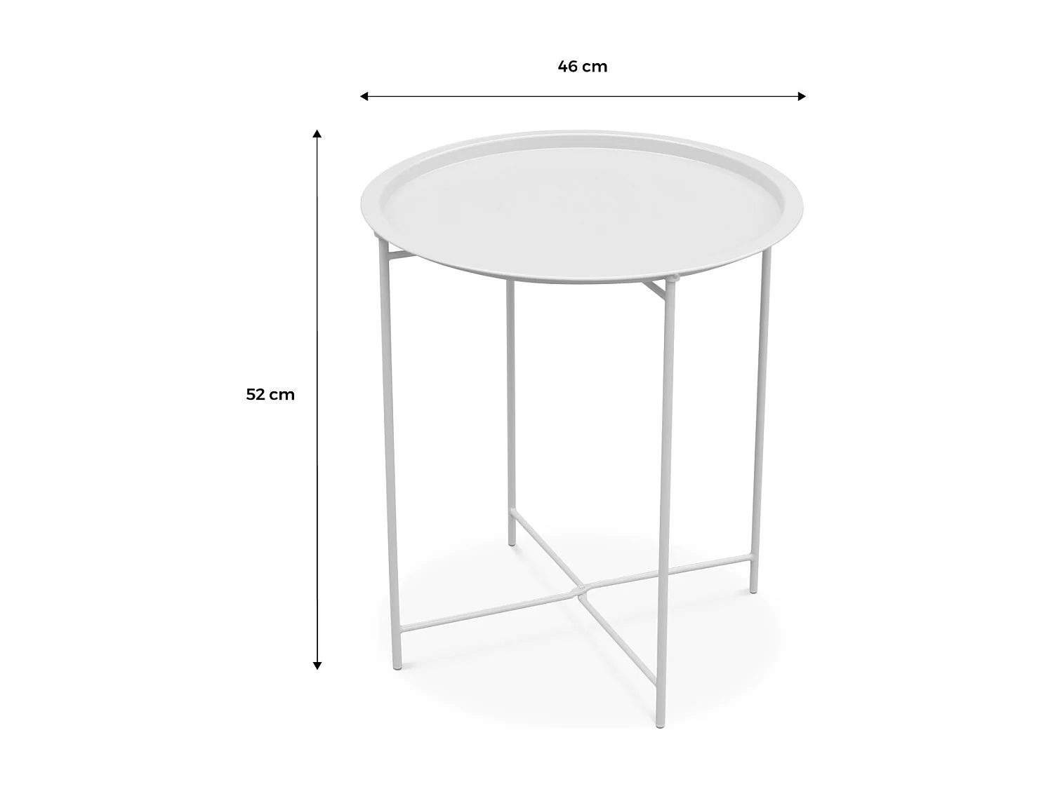 Table basse ronde – Alexia gris anthracite – Table d'appoint ronde Ø46cm. acier thermolaqué.