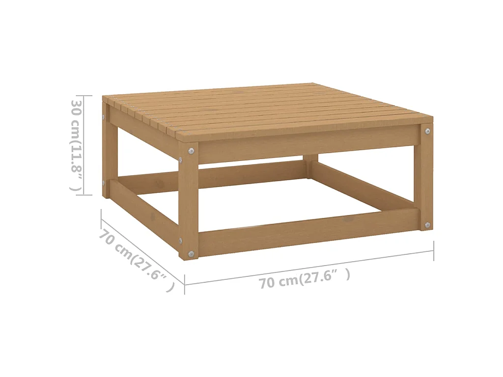 Garten-Fußhocker mit Kissen 2 Stk. Massivholz Kiefer