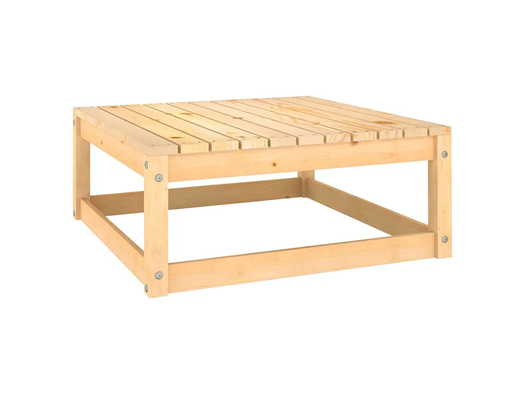 Poggiapiedi da Giardino con Cuscini 2 pz Legno Massello di Pino