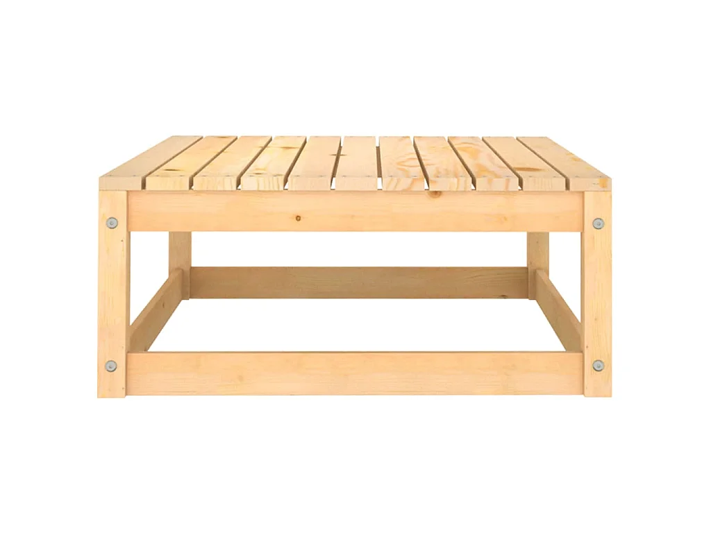 Poggiapiedi da Giardino con Cuscini 2 pz Legno Massello di Pino