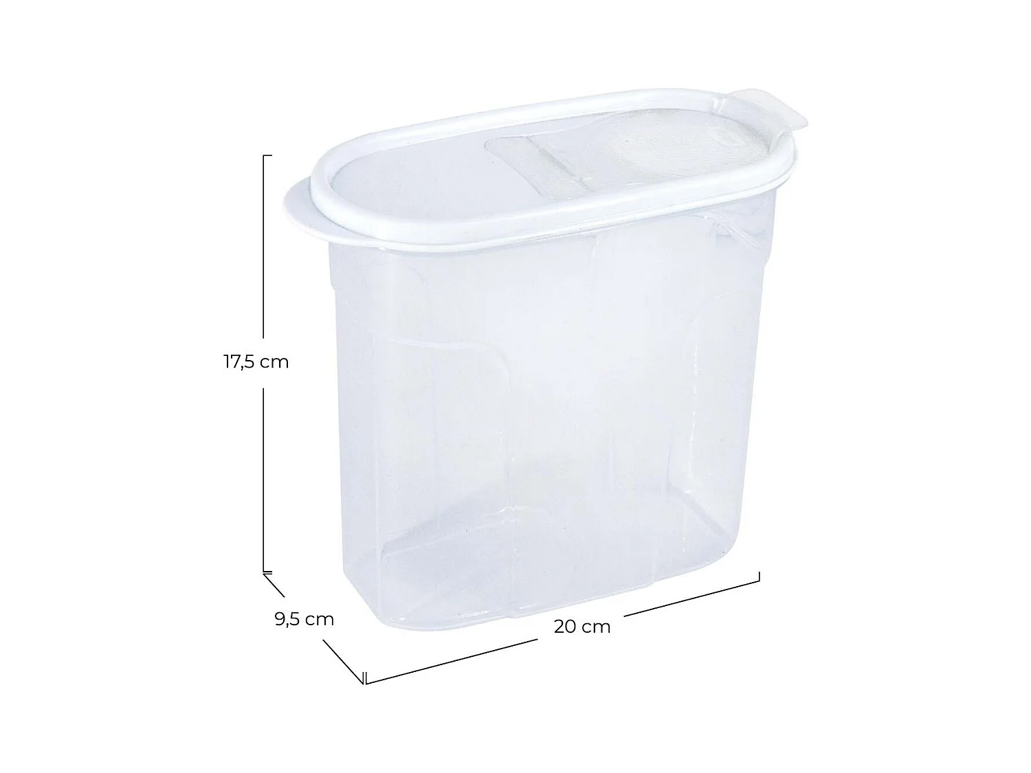 Bote con Tapa Dispensadora 1.7L Blanco 20x9.5x17.5cm 7house