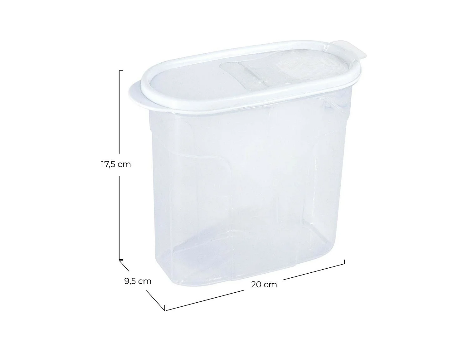 Bote con Tapa Dispensadora 1.7L Blanco 20x9.5x17.5cm 7house