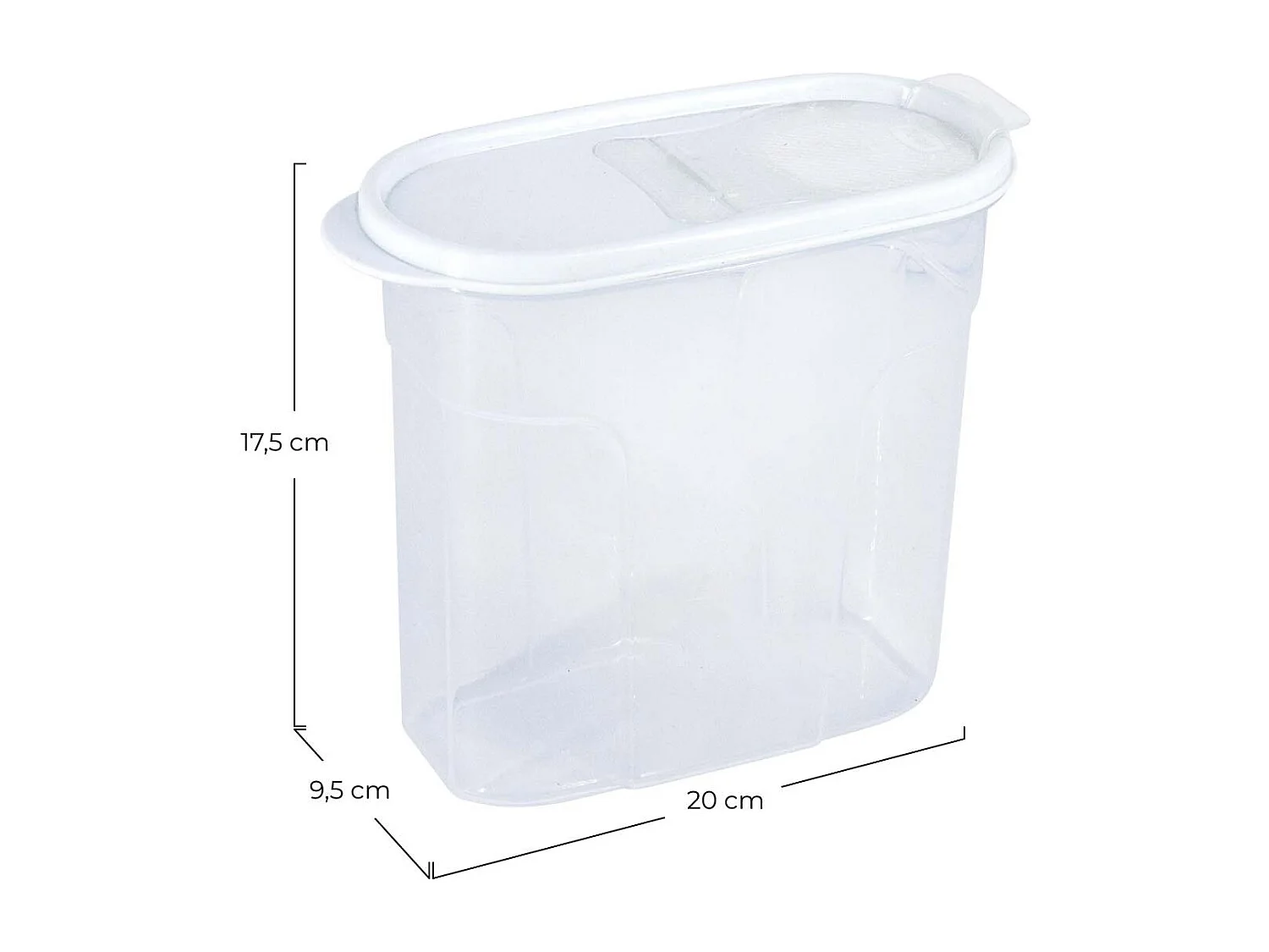 Bote con Tapa Dispensadora 1.7L Blanco 20x9.5x17.5cm 7house