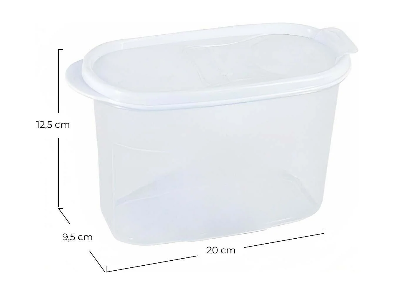 Bote con Tapa Dispensadora 1.2L Blanco 20x9.5x12.5cm 7house