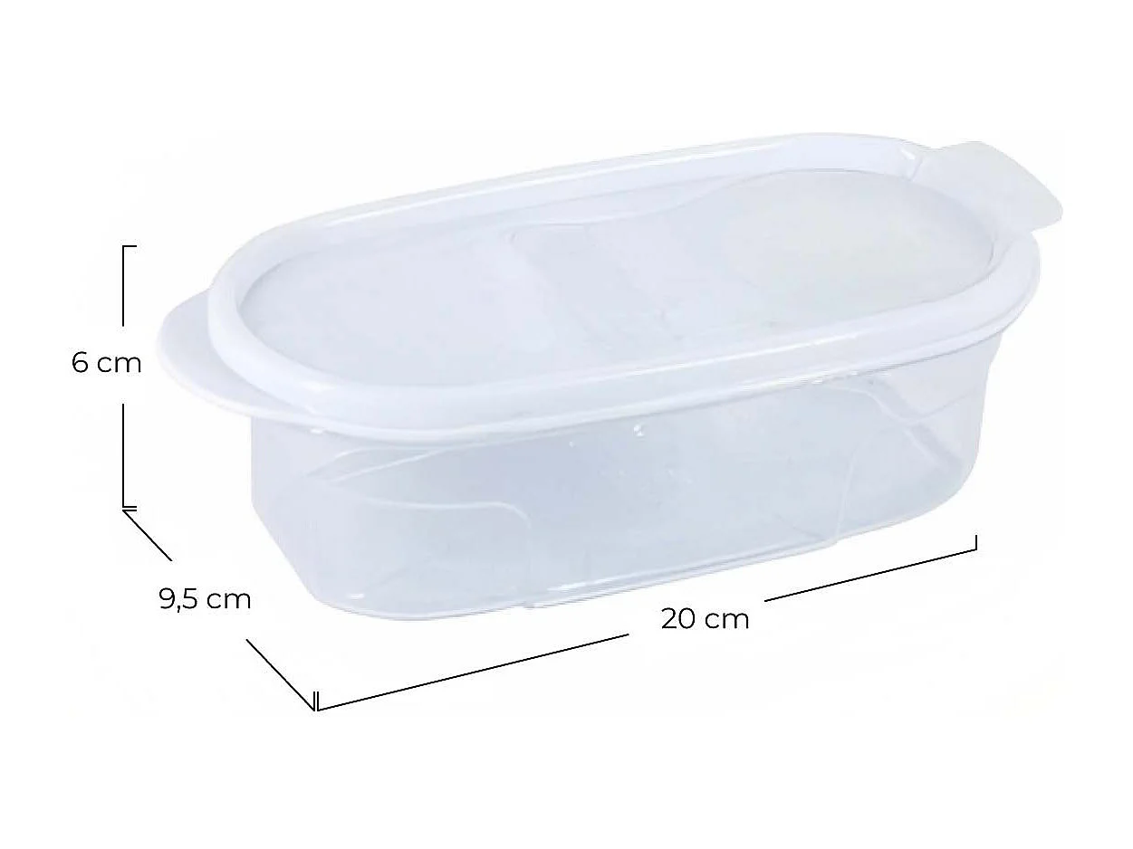 Bote con Tapa Dispensadora 0.6L Blanco 20x9.5x6cm 7house