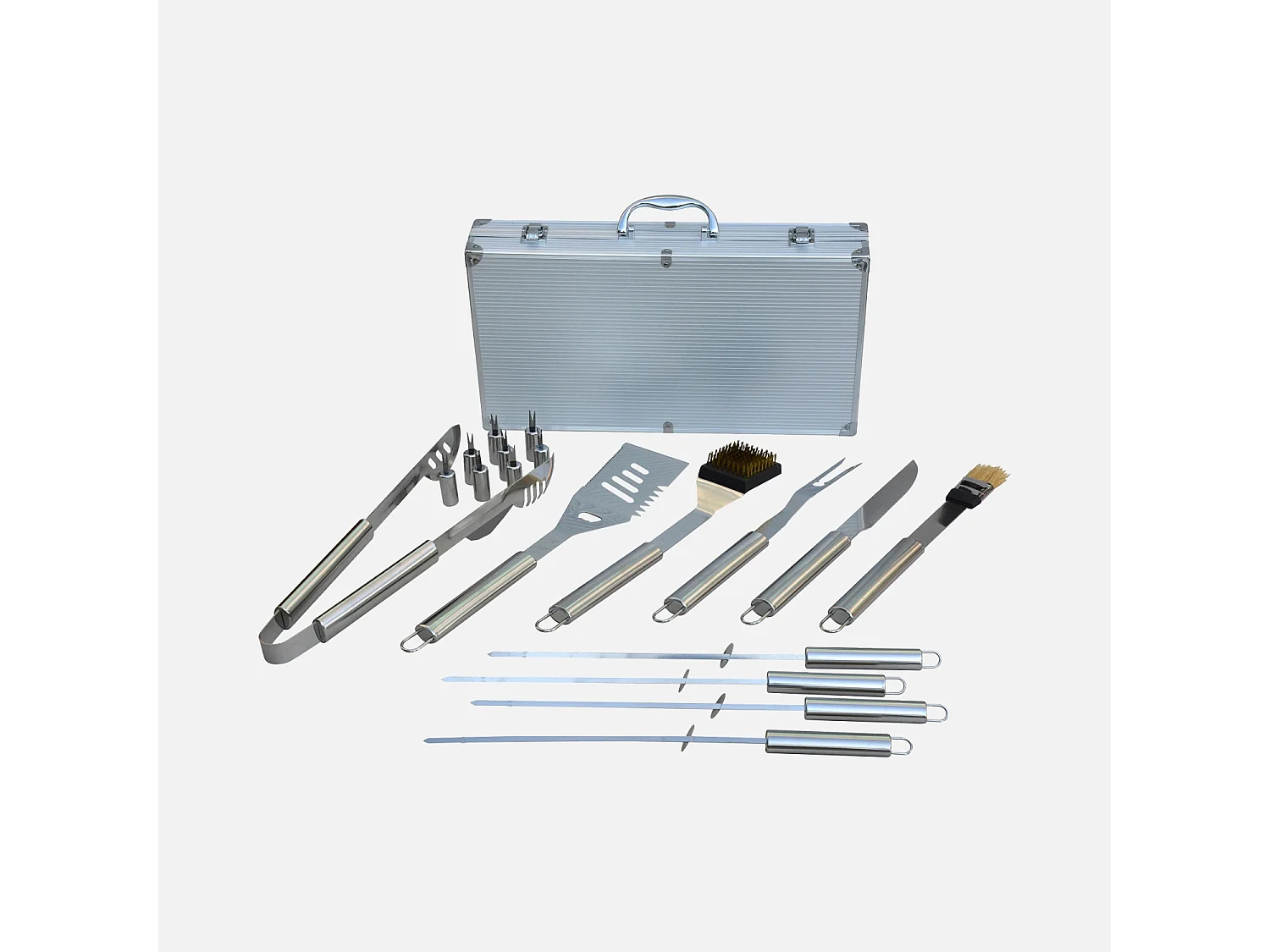 Barbecue charbon de bois Georges + mallette d'ustensiles 18 accessoires