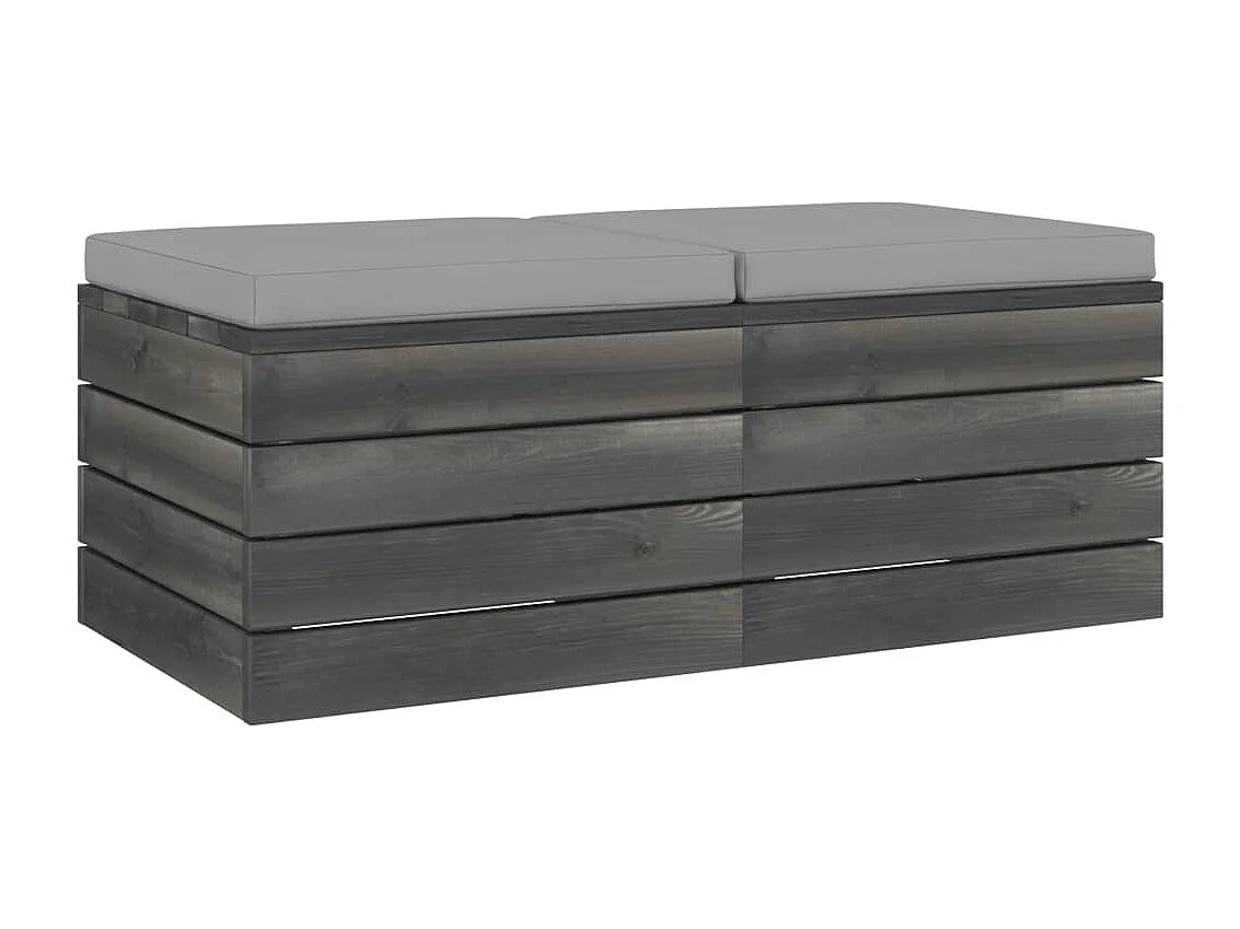 Repose-pieds palette de jardin 2 pcs avec coussins Bois de pin