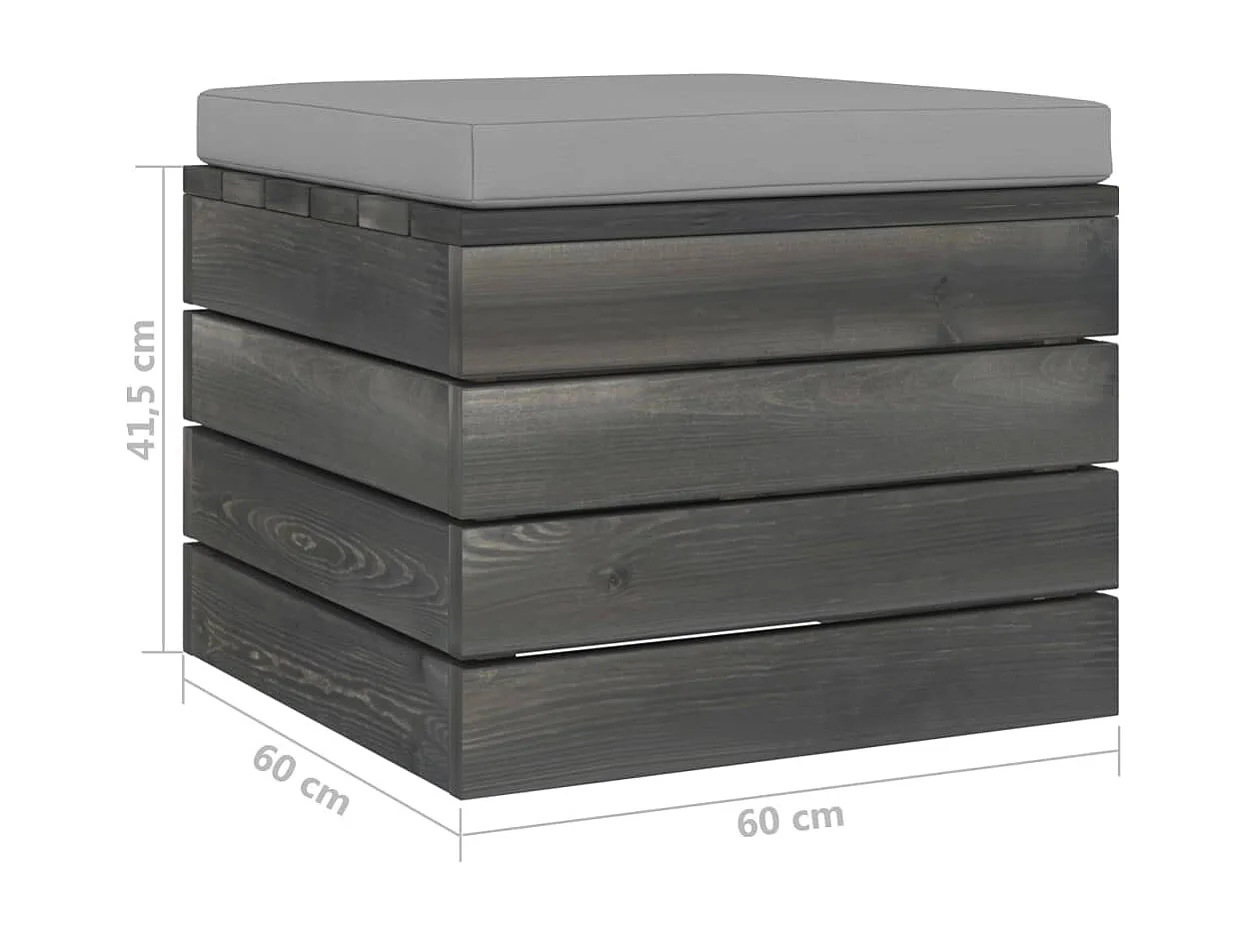 Repose-pieds palette de jardin 2 pcs avec coussins Bois de pin