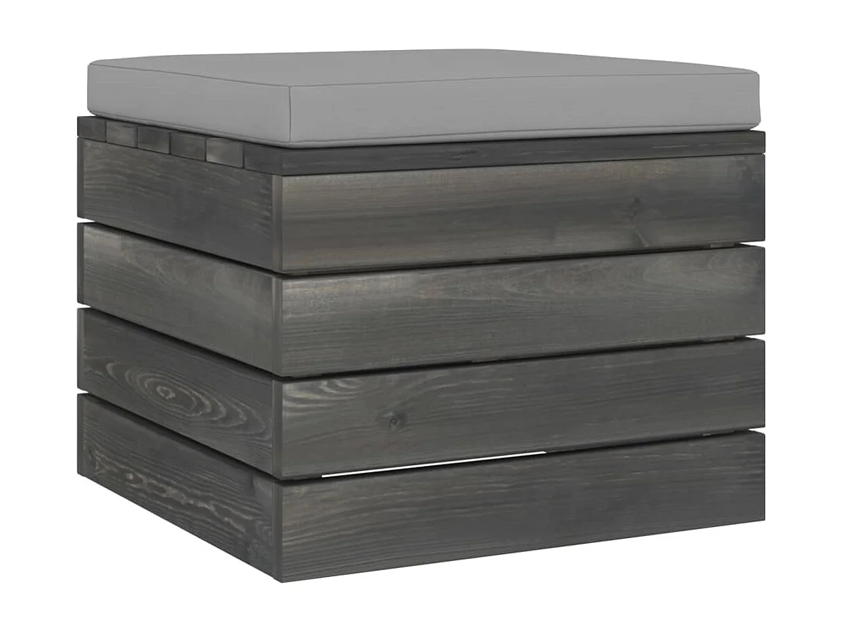 Repose-pieds palette de jardin 2 pcs avec coussins Bois de pin