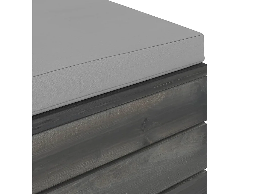 Repose-pieds palette de jardin 2 pcs avec coussins Bois de pin