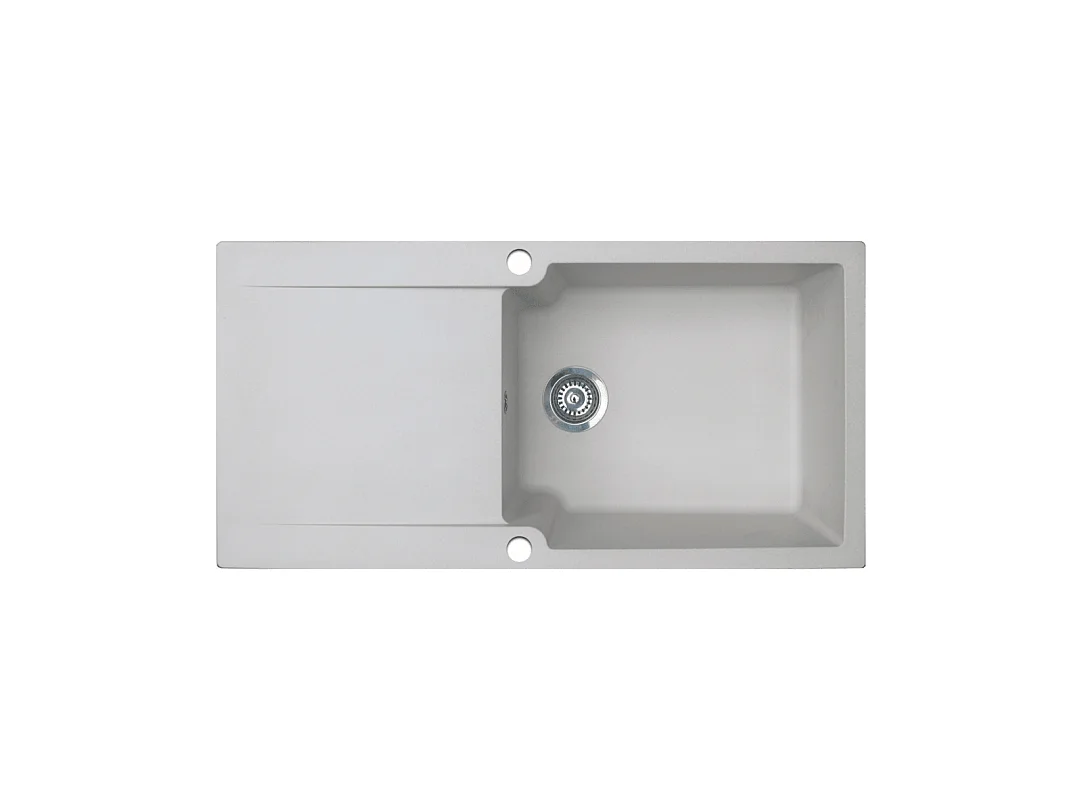Lisse fregadero reversible 1 cubeta grande 1 escurridor en resina gris Essebagno