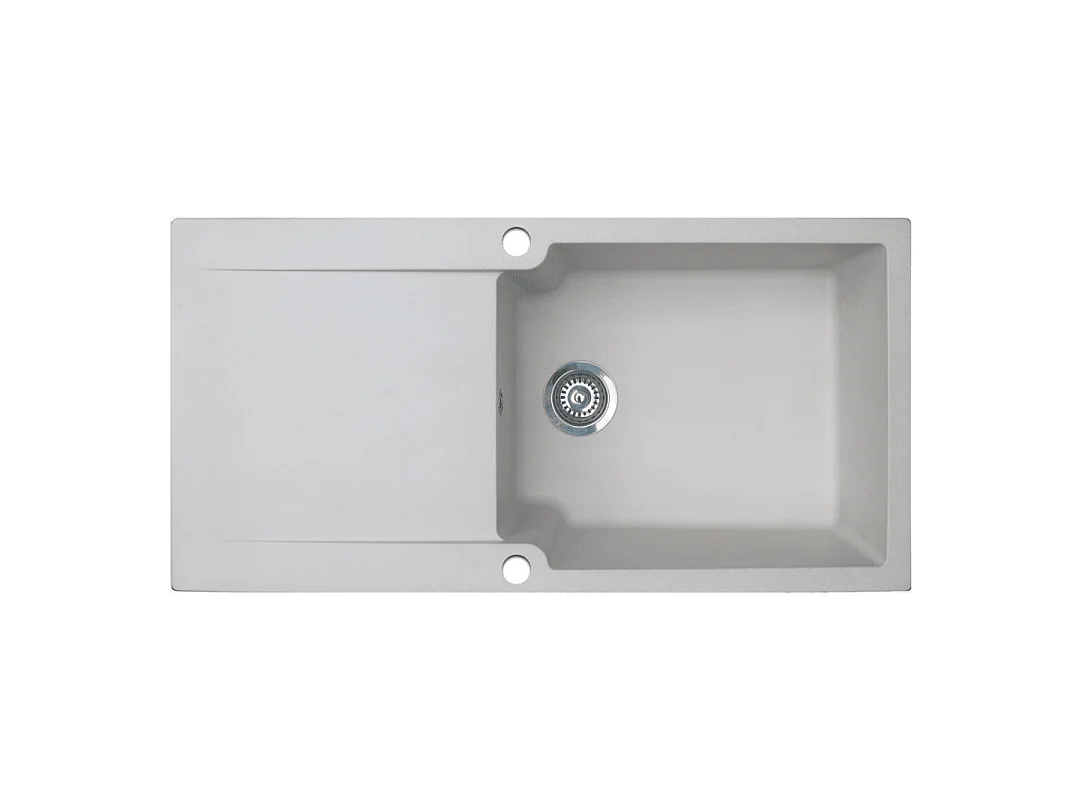 Lisse évier réversible 1 grande cuve 1 égouttoir en résine gris - Essebagno