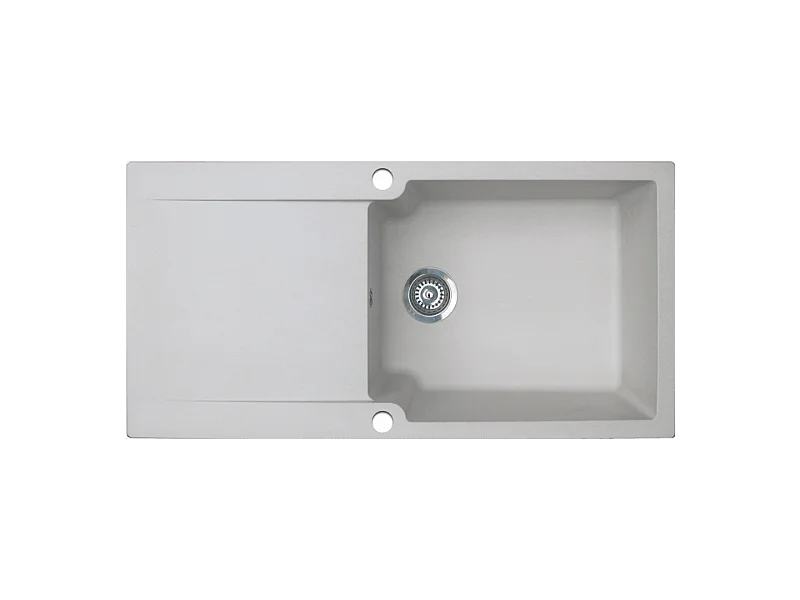 Lisse évier réversible 1 grande cuve 1 égouttoir en résine gris - Essebagno