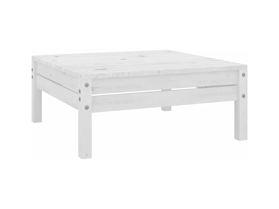 Repose-pied de jardin blanc bois de pin massif