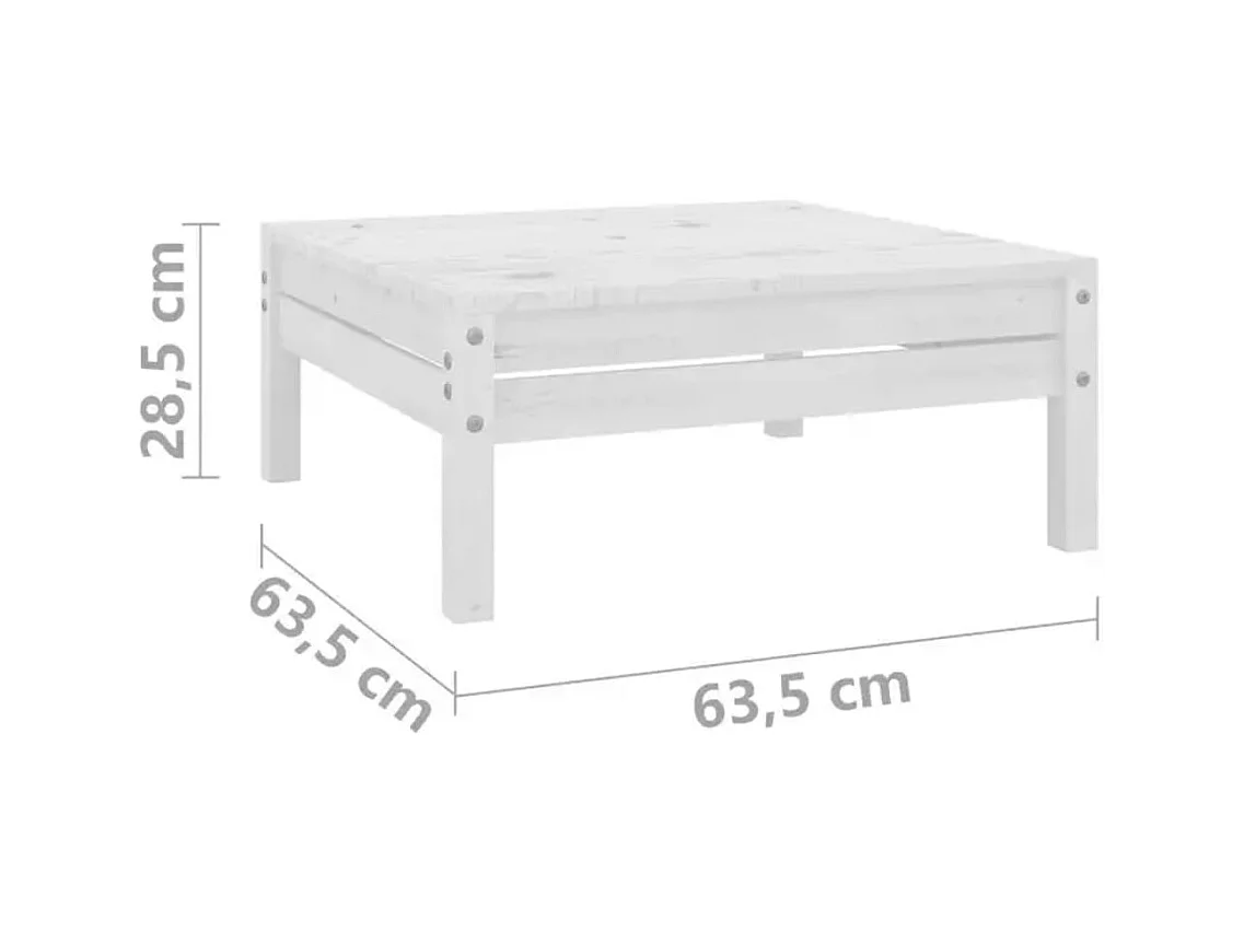 Tuinvoetenbank massief grenenhout wit