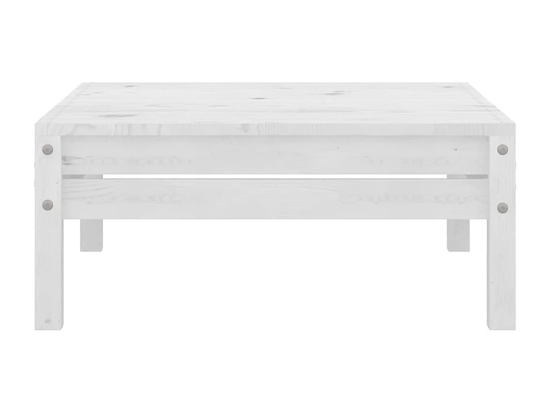 Repose-pied de jardin blanc bois de pin massif