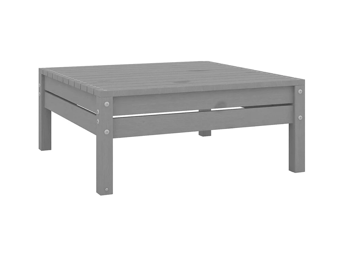 Repose-pied de jardin gris bois de pin massif