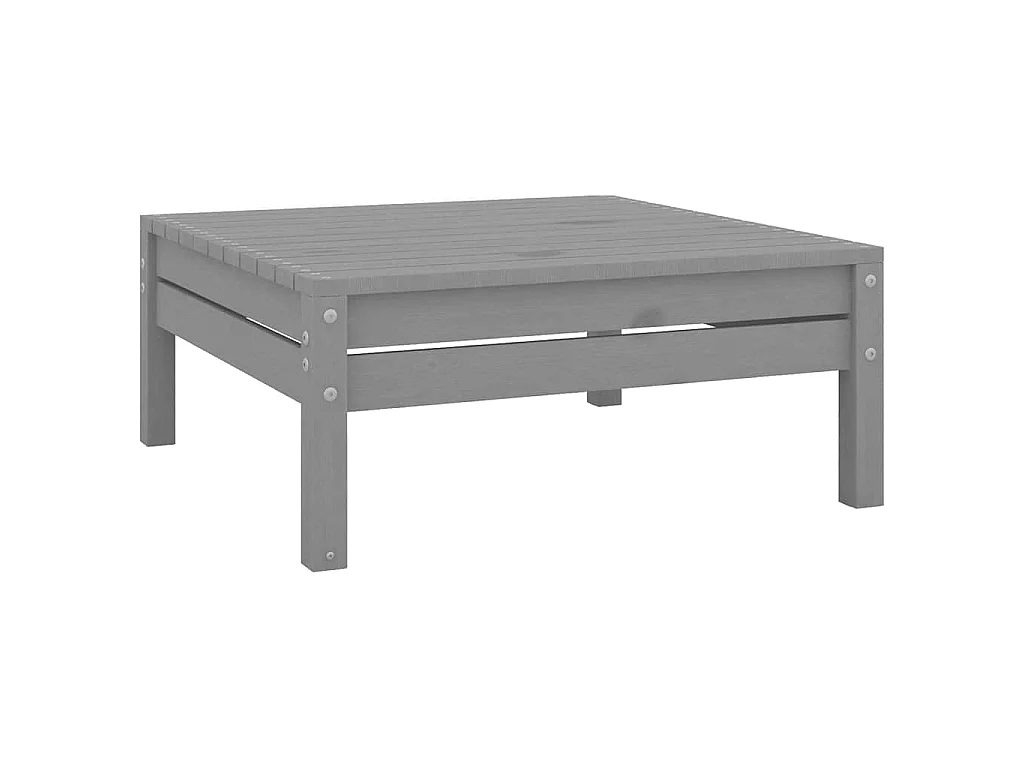 Gartenhocker Grau Massivholz Kiefer