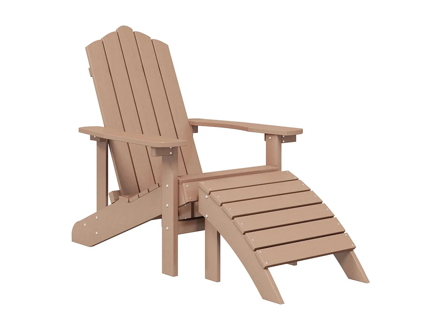 Sedia da Giardino Adirondack con Poggiapiedi Marrone in HDPE