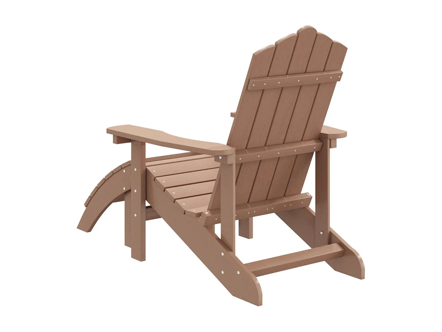 Sedia da Giardino Adirondack con Poggiapiedi Marrone in HDPE
