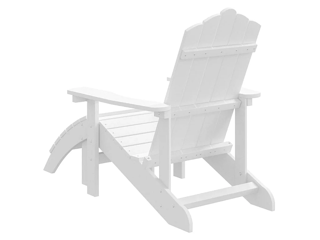 Sedia da Giardino Adirondack con Poggiapiedi Bianca HDPE