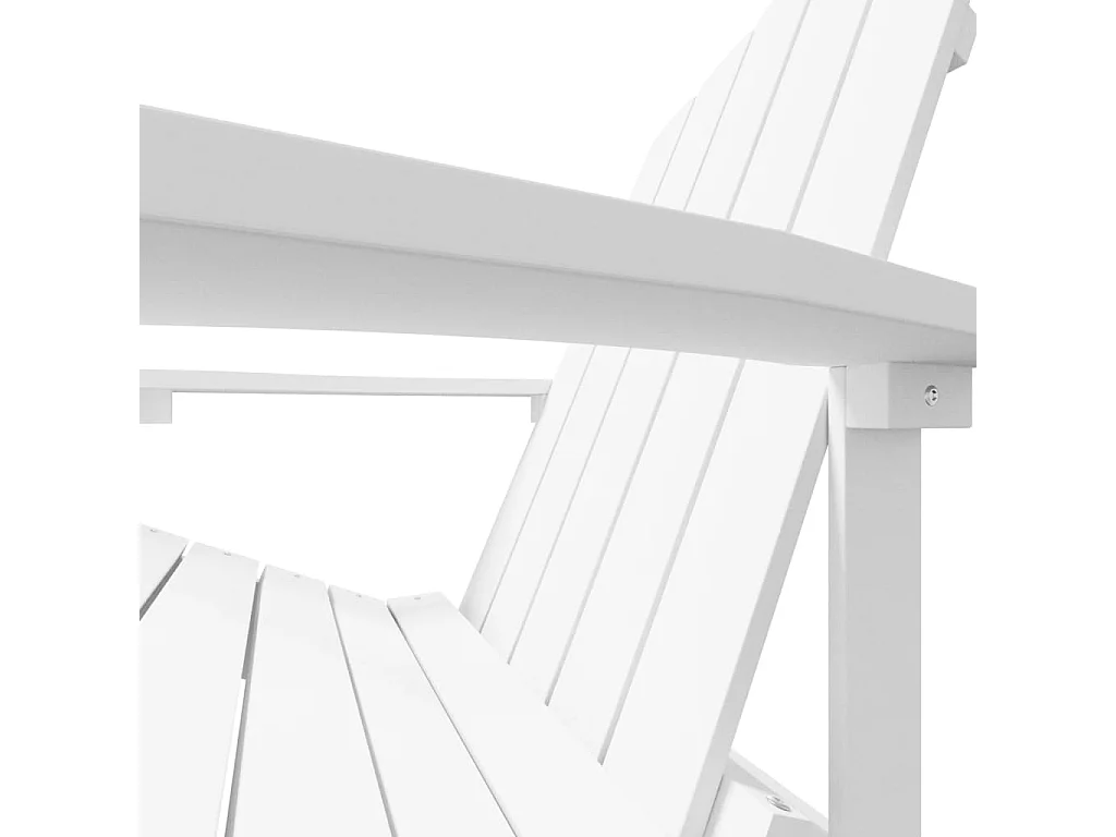 Sedia da Giardino Adirondack con Poggiapiedi Bianca HDPE
