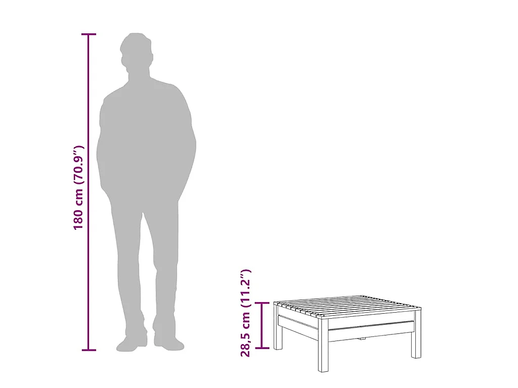 Outdoor-Hocker Massivholz Kiefer