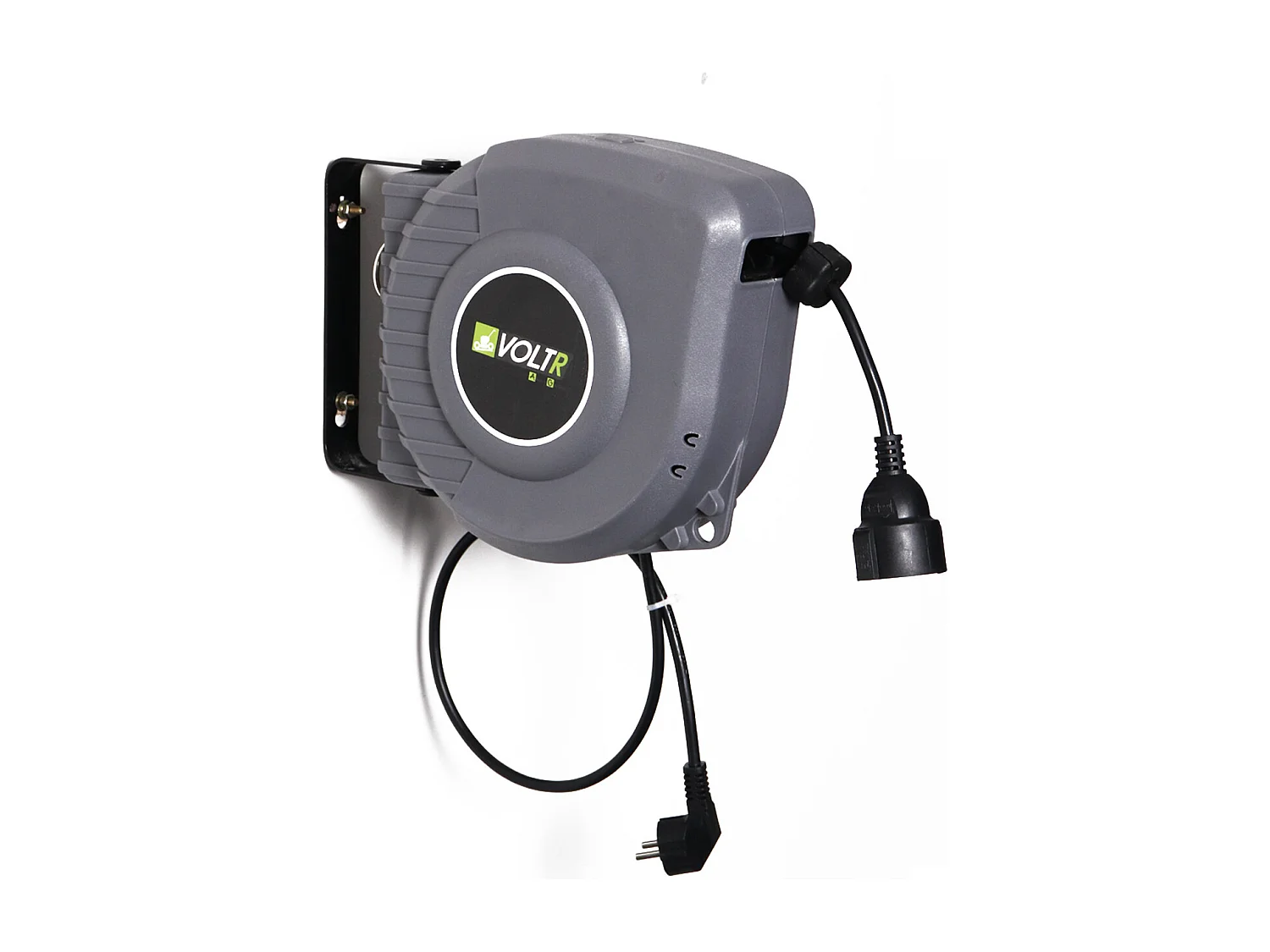 Prolunga da giardino 3200w con avvolgitore automatico 15m, grigio