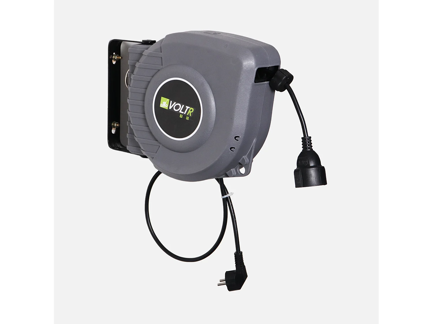 Prolunga da giardino 3200w con avvolgitore automatico 15m, grigio