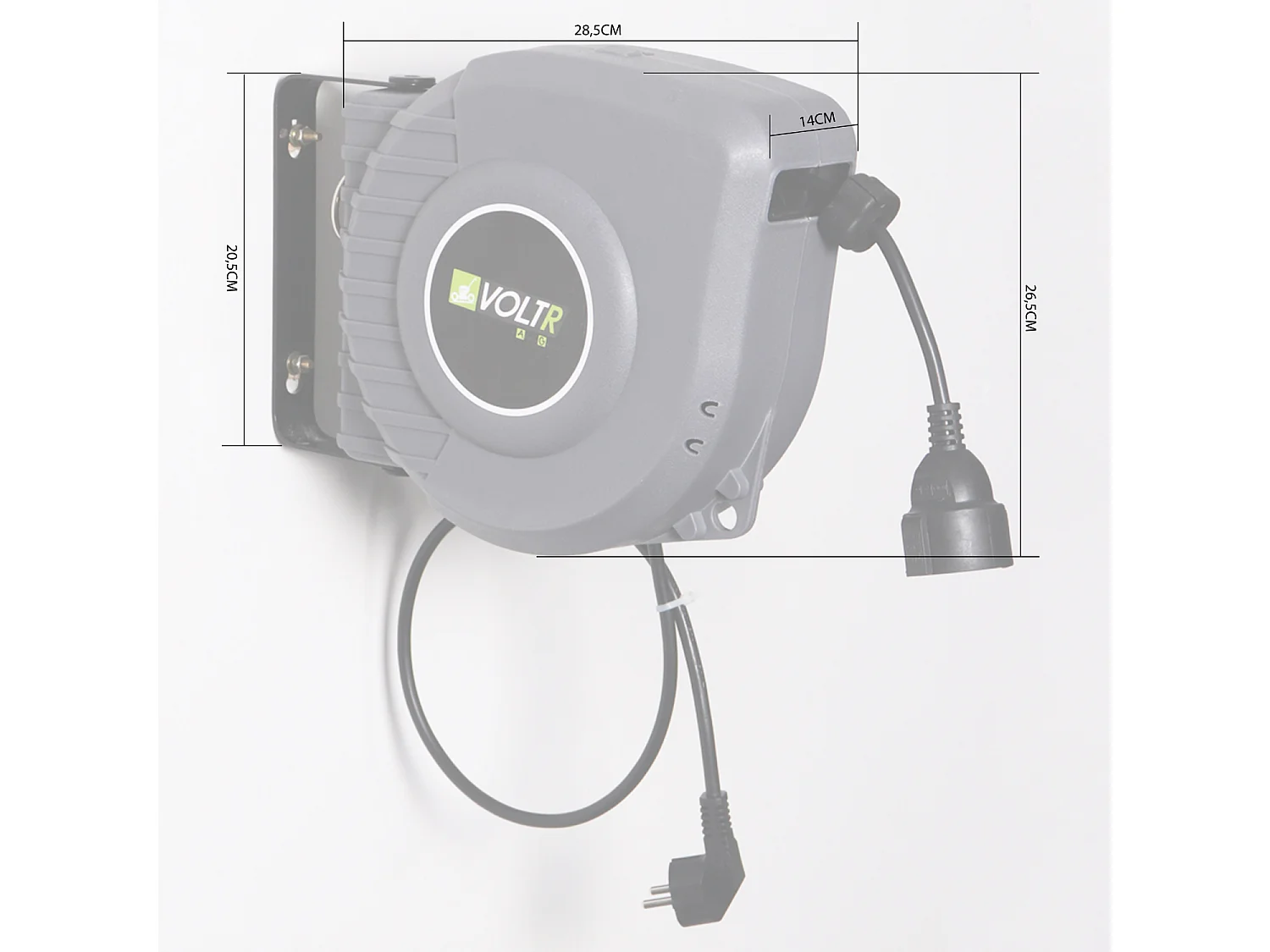 Prolunga da giardino 3200w con avvolgitore automatico 15m, grigio