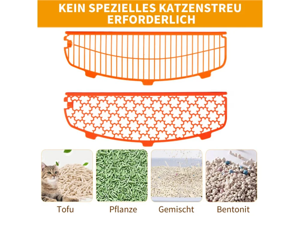 Intelligente Katzentoilette mit 68L Kapazität