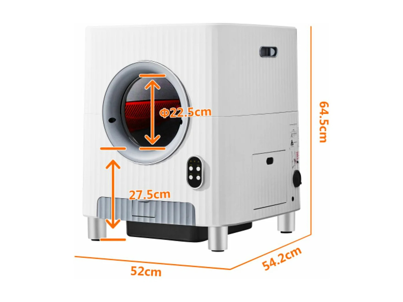 Intelligente Katzentoilette mit 68L Kapazität