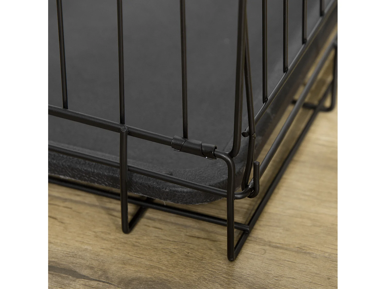 Cage caisse de transport pliante pour chien en métal noir 106 x 71 x 76 cm