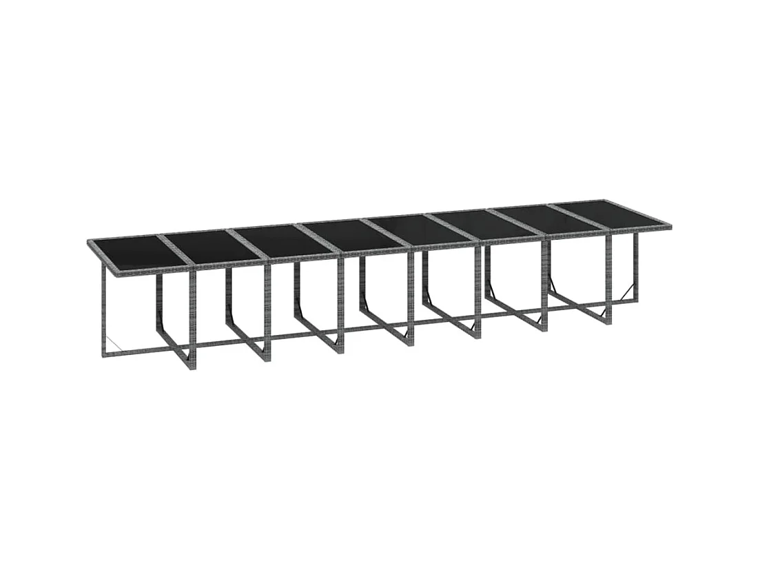 21-tlg. Garten-Essgruppe mit Kissen Poly Rattan Grau