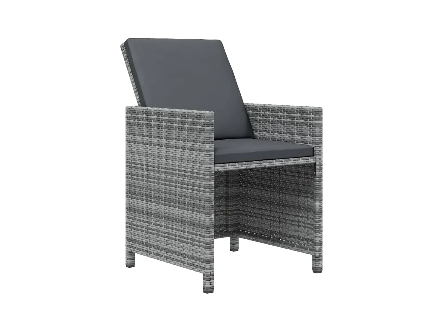 21-tlg. Garten-Essgruppe mit Kissen Poly Rattan Grau