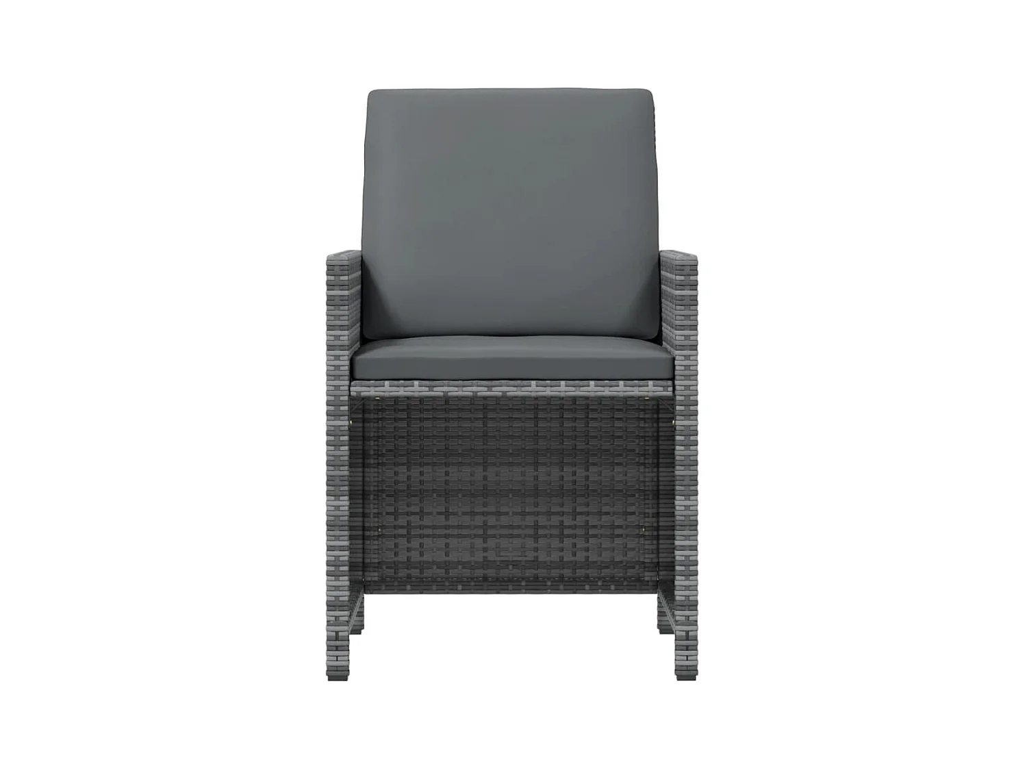 21-tlg. Garten-Essgruppe mit Kissen Poly Rattan Grau
