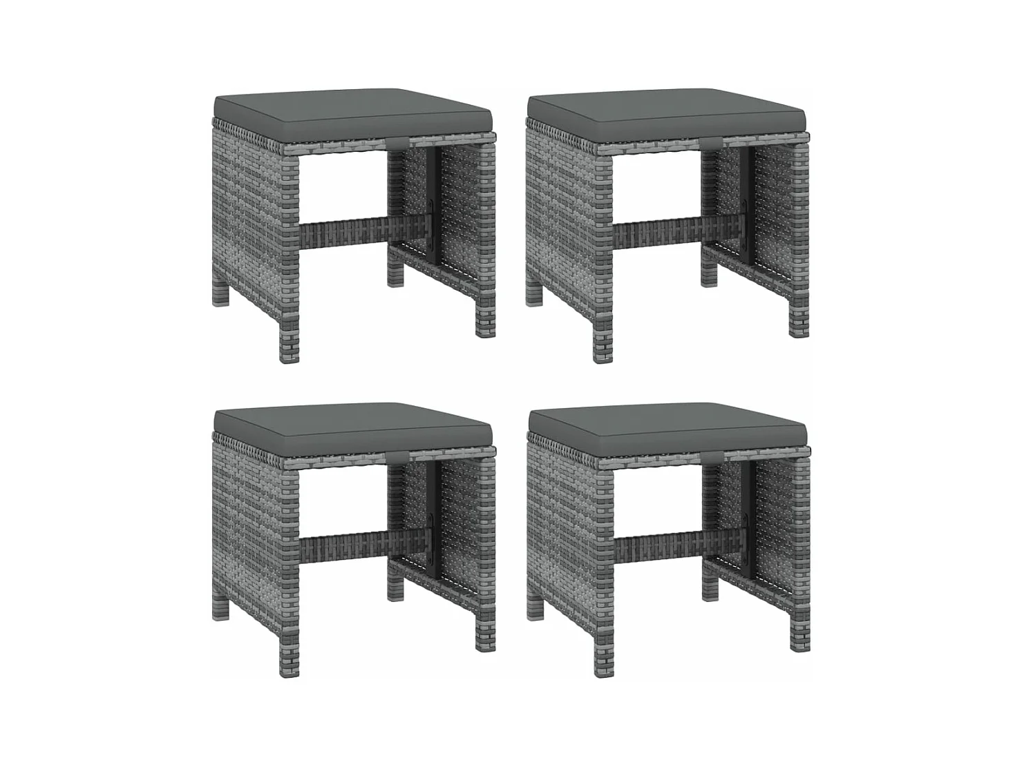 21-tlg. Garten-Essgruppe mit Kissen Poly Rattan Grau