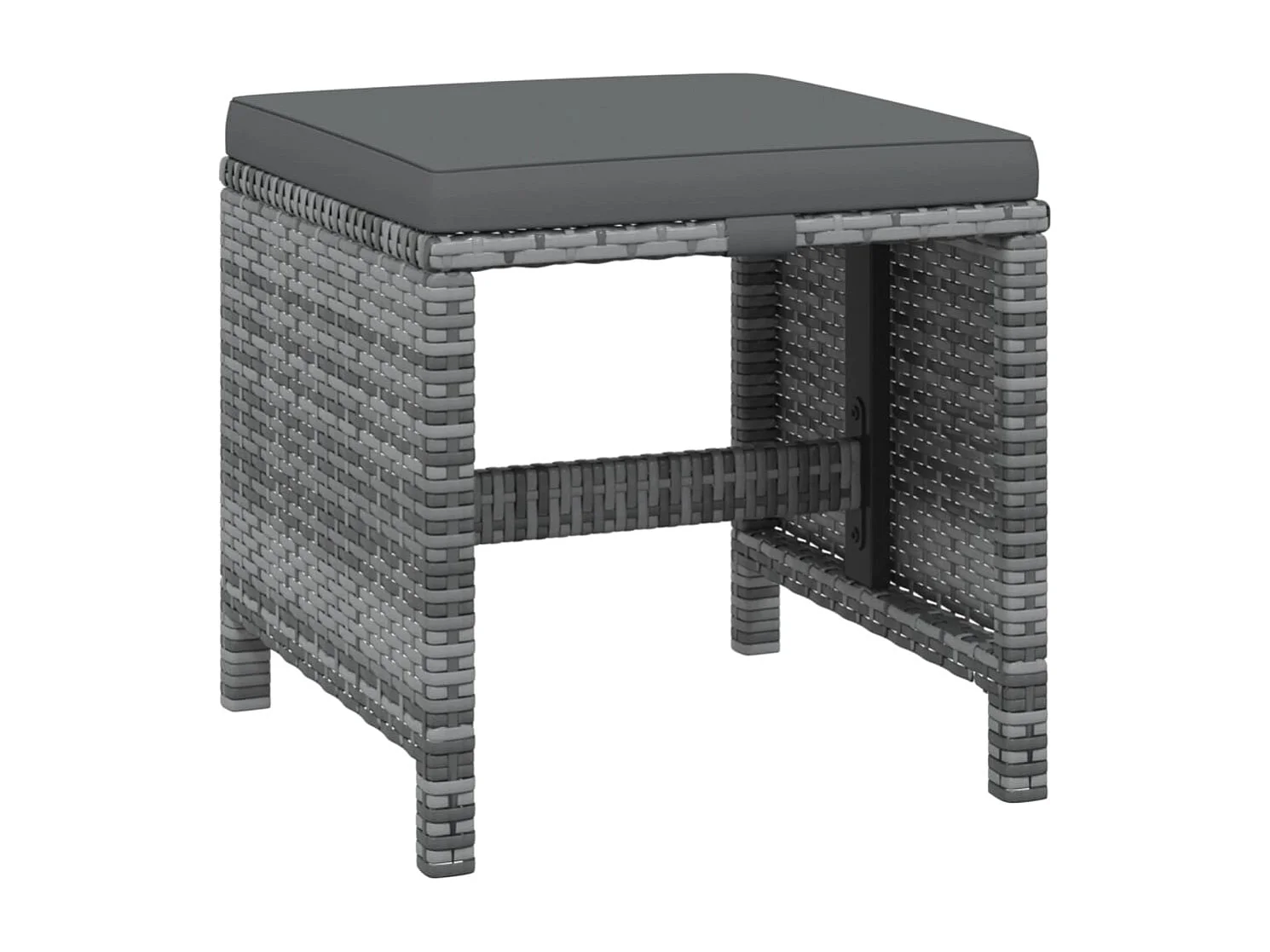 21-delige Tuinset met kussens poly rattan grijs