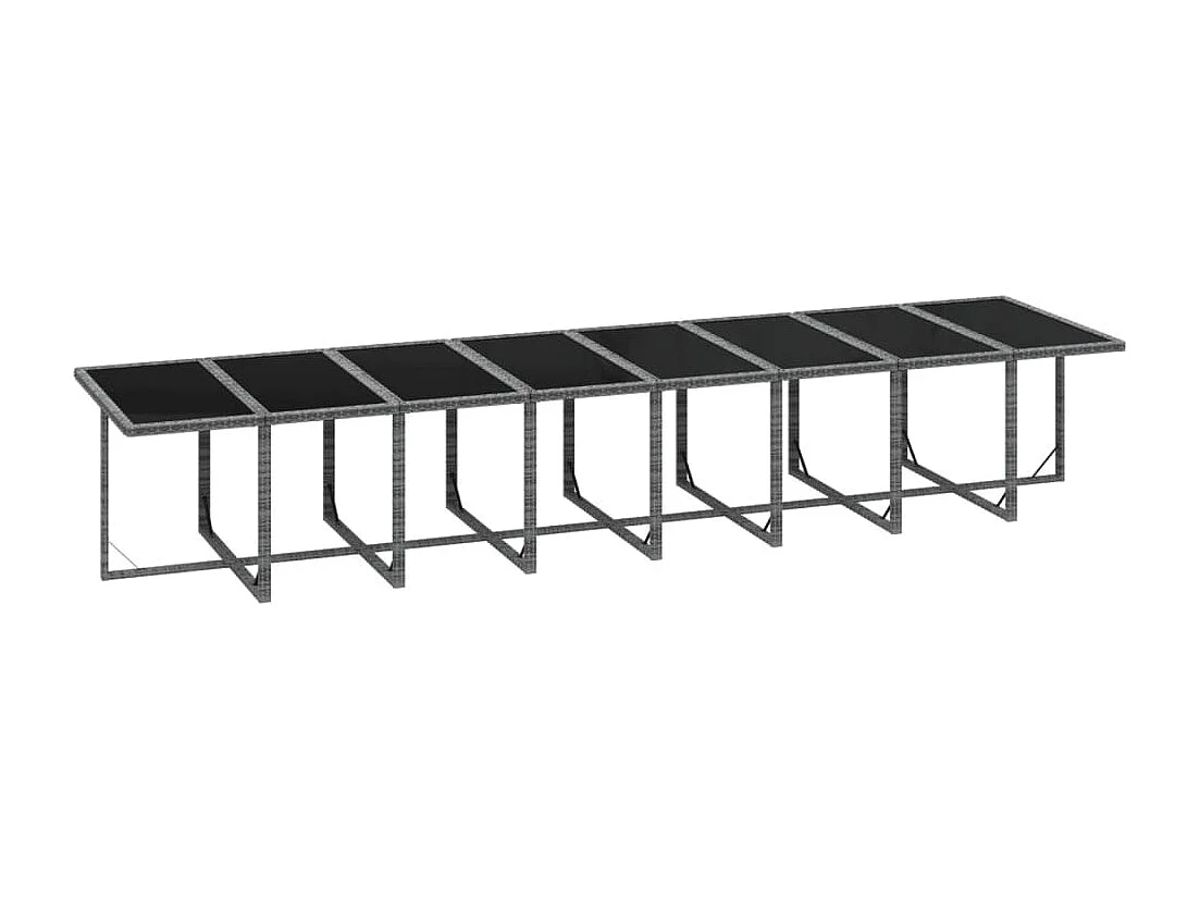 21-delige Tuinset met kussens poly rattan grijs